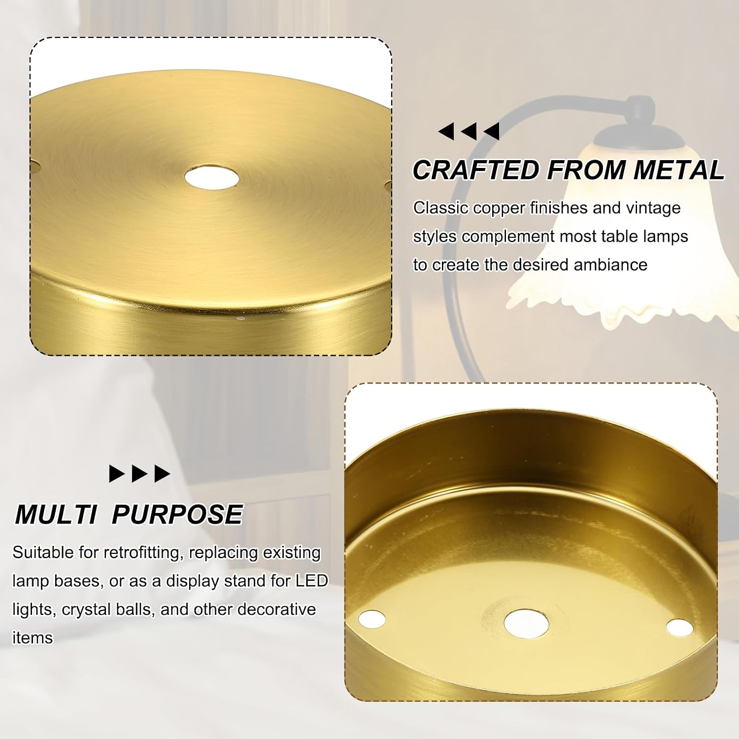 Metal Round Solid Light Canopy 3.9" x 1"1 Pcs Brass