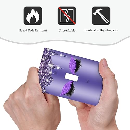 Miniatura 6 de Brillante diamante bonito ojo púrpura 1 cuadrilla interruptor luz cubierta decorativa de una sola palanca placa de pared placa de interruptor