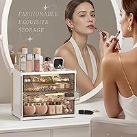 Vista 6 de Aveniee 4 Drawers Makeup Organizer- Bathroom Organizers and Storage, Plastic Bins Countertop Perfume Vanity Desk Organization for Cosmetic