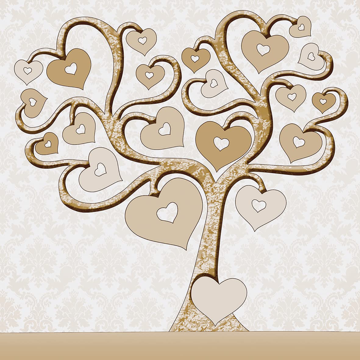 Set 24 pz. Sottopentola Quadretto ALBERO DELLA VITA Cuori Ceramica Bomboniere Matrimonio,Battesimo,Comunione,Laurea,Cresima,Anniversari di Matrimonio e regali utili,originali ed economici