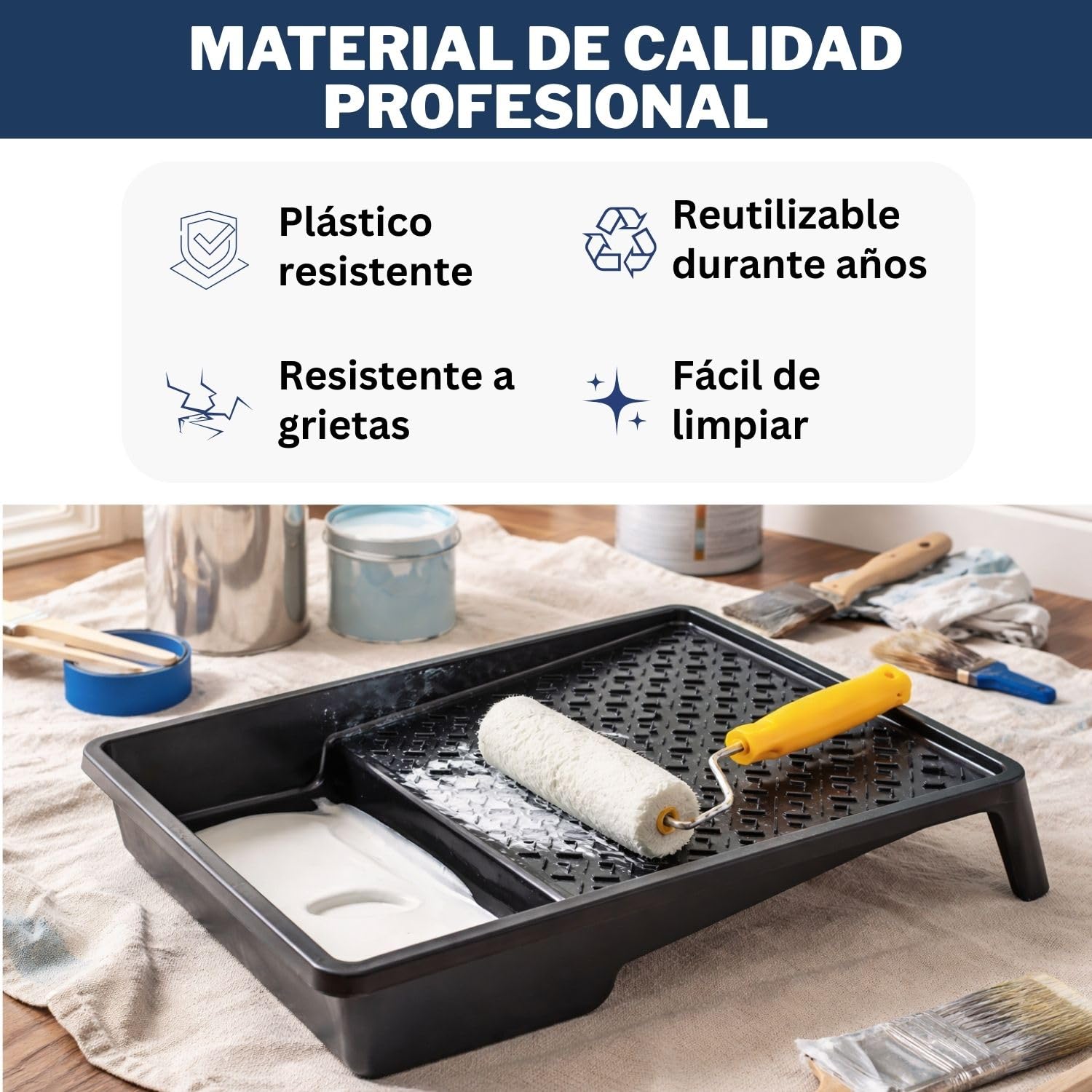 10 bandejas de Pintura de 25 x 33 cm, para Pintura de Pared, Bandeja de plástico Azul, Ancho 25 cm, Longitud 33 cm, Accesorios de Pintura, Suministros de Pintura