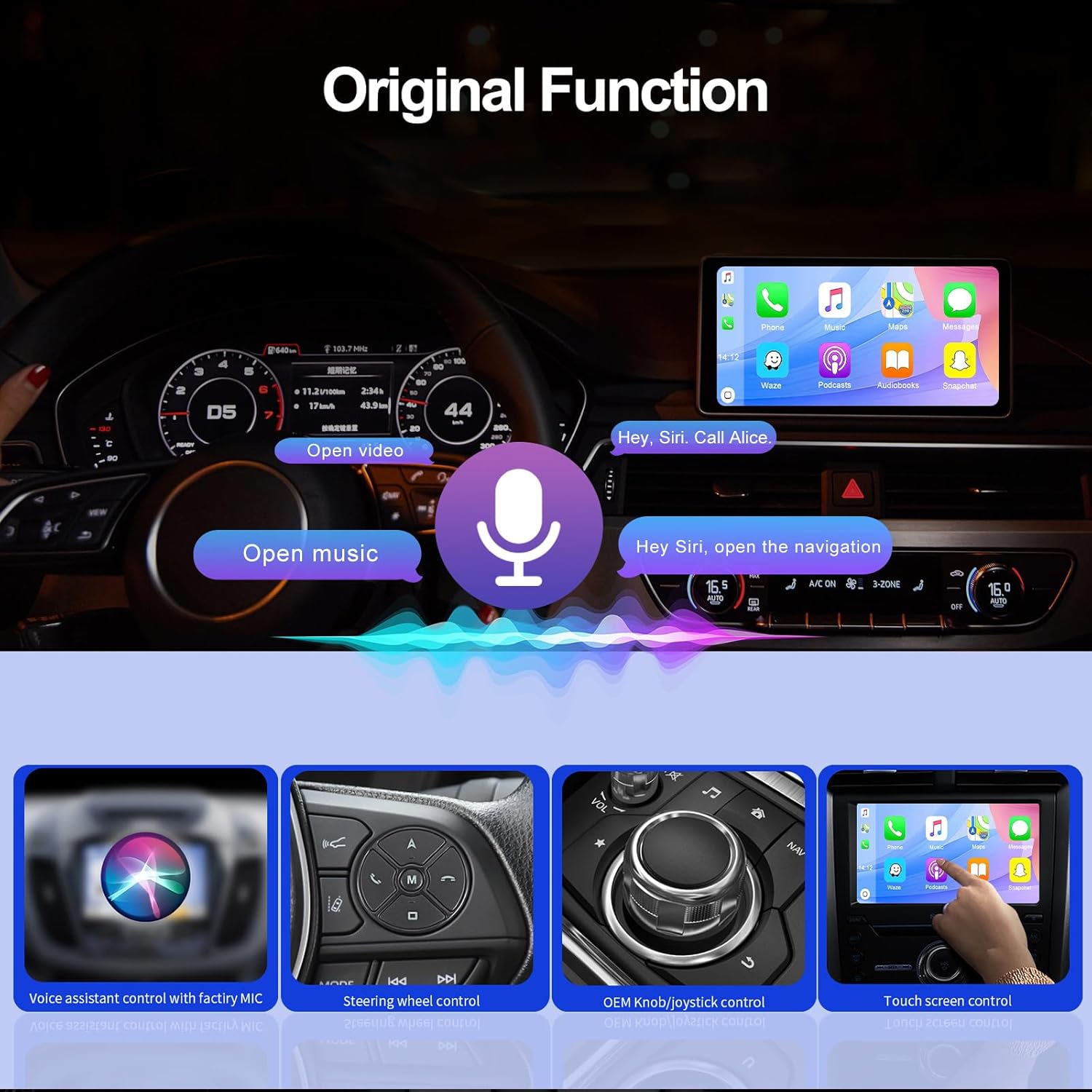 Wireless CarPlay Adapter, for Factory Wired CarPlay 2024 Upgrade, Newest and Fastest 5Ghz, Plug and Play, USB-C and USB-A Cables, Fast and Easy Use Dongle for Cars, Wired CarPlay Required