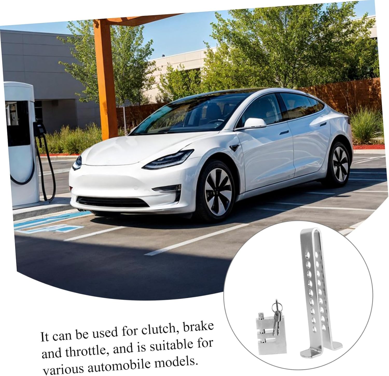 Adjustable U Shaped Car Theft Lock Retractable Security Device for Brake Clutch Accelerator Portable Multi Functional Vehicle Locking