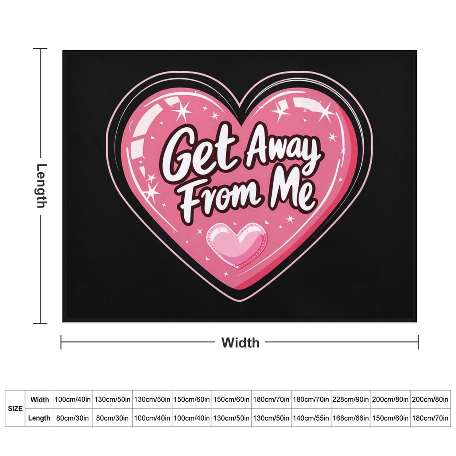 Get Away from Me Soft Flannel Blanket Throw Fashion Plush Blankets Lightweight Throws for Couch Bed 40