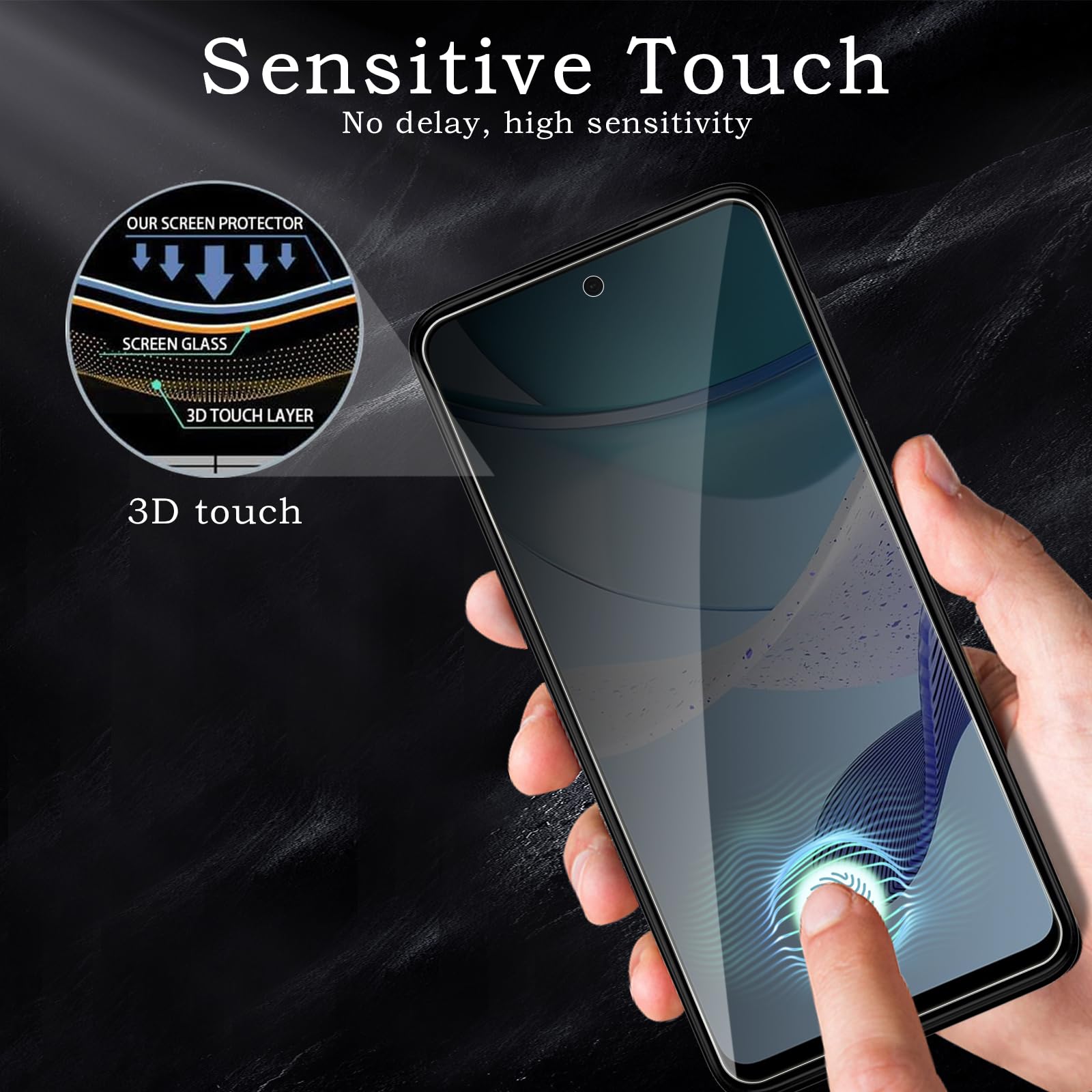 Pellicola protettiva per la privacy per Motorola Moto G 5G 2023, accessori in vetro temperato infrangibile, pellicola in vetro temperato anti spia, compatibile con custodie, ultra resistente, durezza