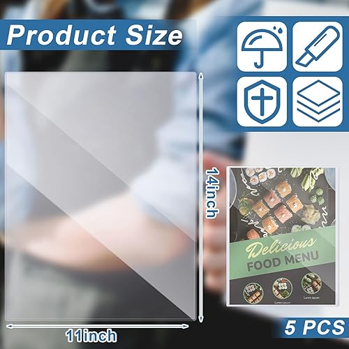 Miniatura 9 de Henoyso Protectores de pósteres transparentes de PVC de 11 x 14 pulgadas, protectores rígidos de plástico para páginas, soporte de documentos de