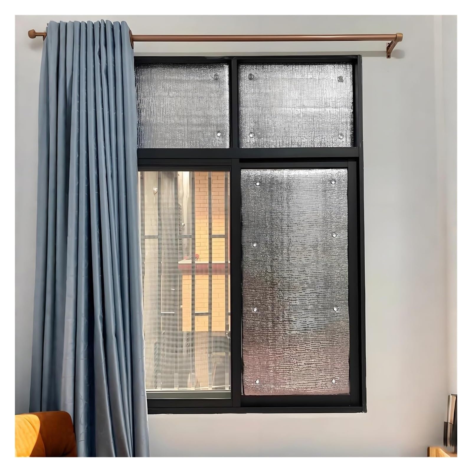 Lámina Reflectante para Ventanas, Tinte UV Opaco de 8 mm con ventosas(70 x 180cm)