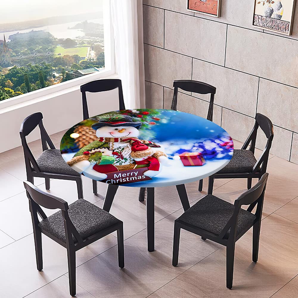 FANSU 3D Protège Table Elastiqué Rond Nappe Anti-Taches Pour La Maison Patio Deck Table À Thé Cuisine Salle À Manger Décoration De Mariage De Fête (Couleur Interstellaire,Diamètre 100cm