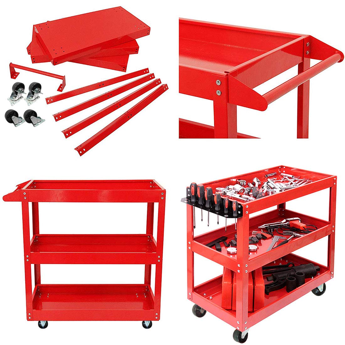 Buy Mutiwill Tool Cart 3 Tier Shelf Heavy Duty Garage DIY Tool