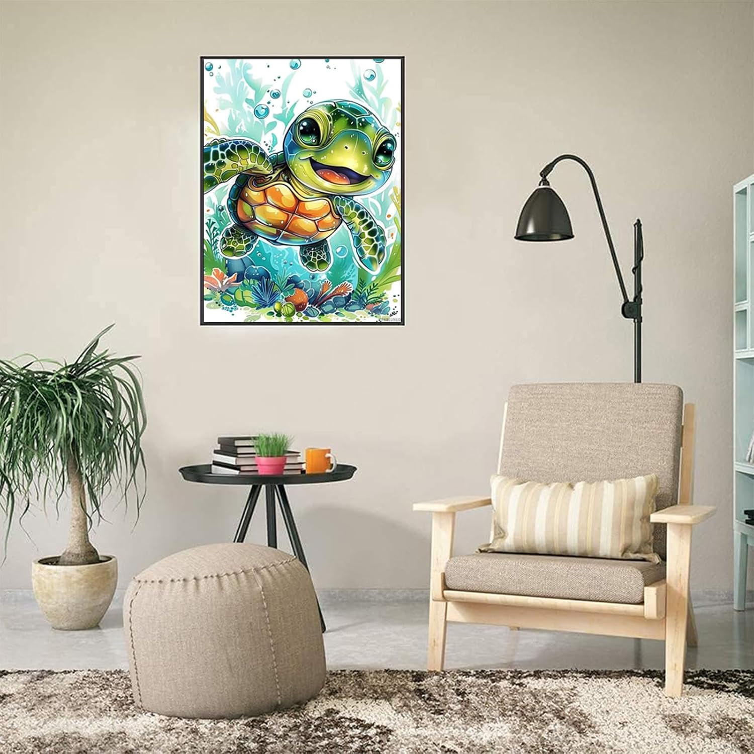 Christmas Gift Sea Turtle Cute Cartoon Marine Animals Diamond Painting Kits for Adults Diamond Art Kits for Adults DIY for Beginners Home Wall Decor 12x16inch Suitable for New Year, Valentine's Day image 3