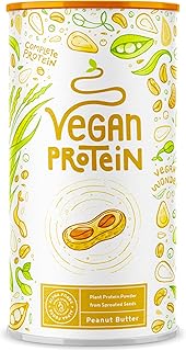 Vegan Protein Powder - Peanut Butter Flavour - 600g (40 Servings) - Plant Based Protein Powders - Low Calorie Gluten Free Vegan Protein Powders - Sprouted Rice, Seed & Pea Protein Powder - Alpha Foods