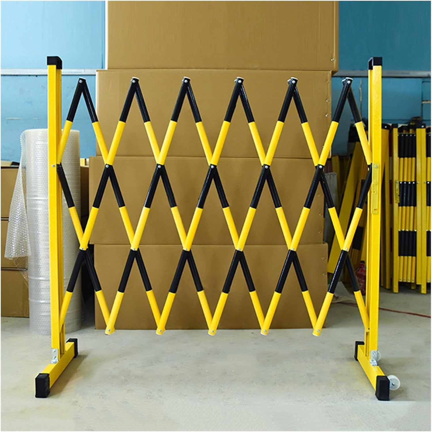Barrière industrielle pliable Safe Ber jaune clôture rétractable mobile