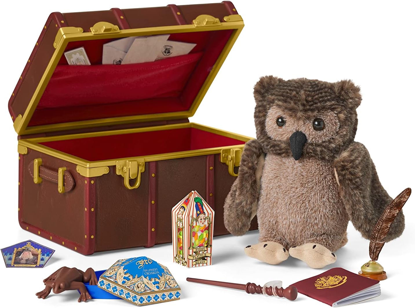 American Girl Harry Potter 18-inch Doll Hogwarts Playset with Plush Owl, Wand, Train Ticket, and Inkwell, For Ages 6+