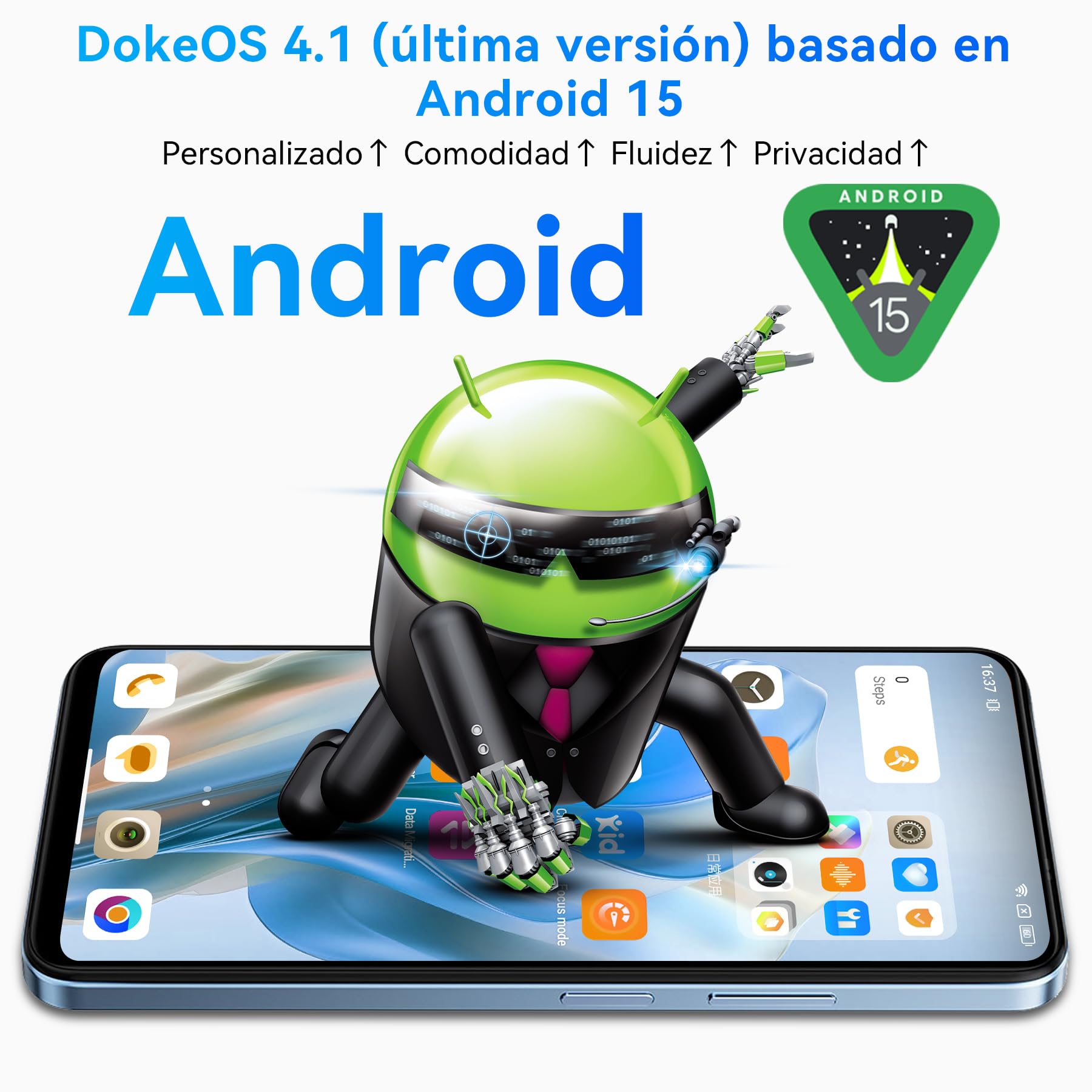 Blackview Color 6 Smartphone 24GB+256GB Android 15 Telefonos Moviles, 50+13MP, MTK G81 Core, 6.67" 90Hz, 5000mAh, Telefono Celulares Dual SIM/Face ID/Fingerprint/OTG/GPS