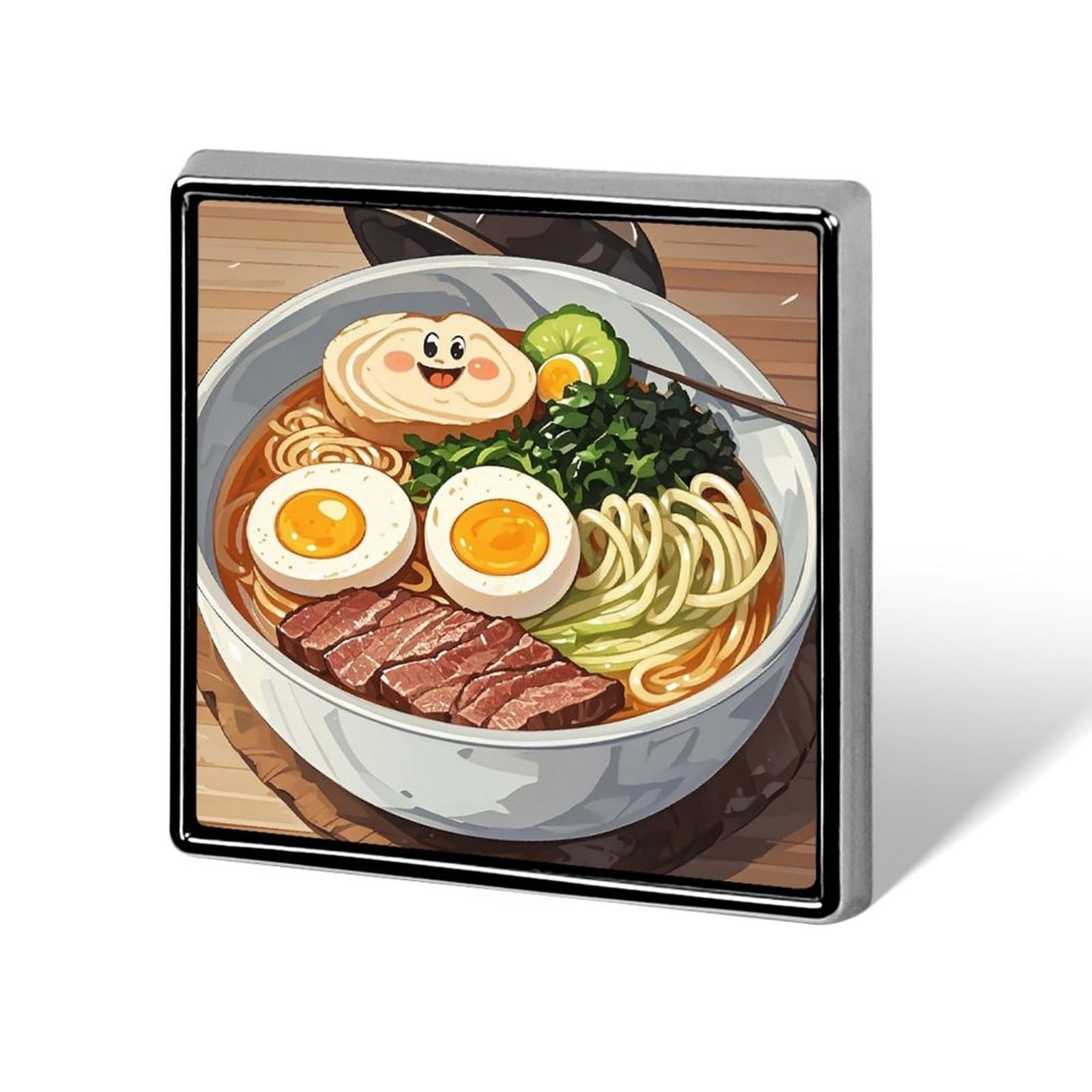 Square Lapel Pin Brooch Pin Japanese RamenButton Badge for Men Women Suitable for Birthdays And Anniversaries of Family And Friends