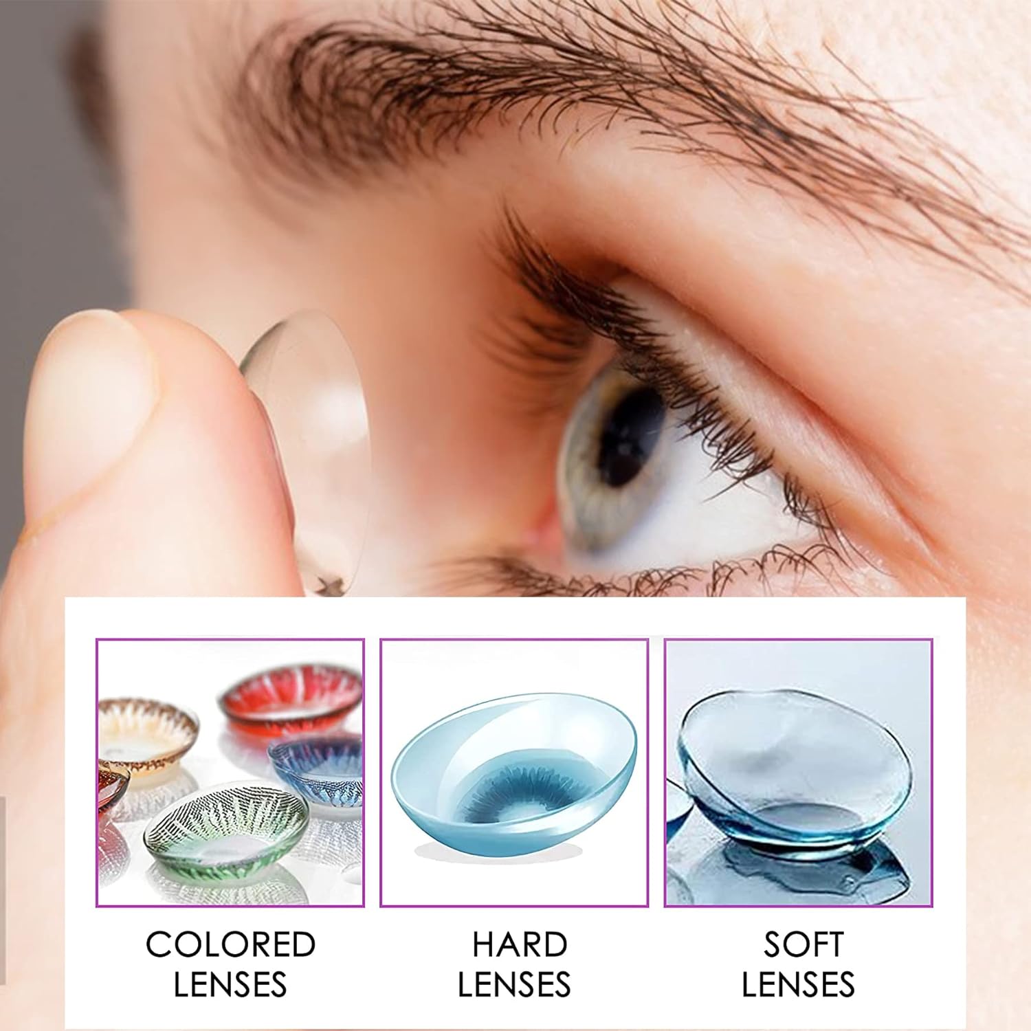 TreaHome 4PCS Contact Lens Case Set, Durable Compact Contact Case with Mirror、Tweezers、Soak Storage Kit and Cleaning Case for Travel and Home (Blue) : Health & Household