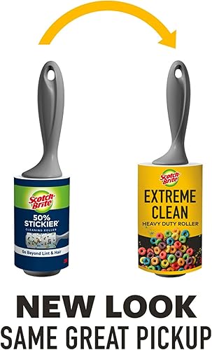 Miniatura 2 de Scotch-Brite Rodillo de pelusa Extreme Clean, 50 % adhesivo, funciona muy bien en pelo de mascotas, 100 hojas