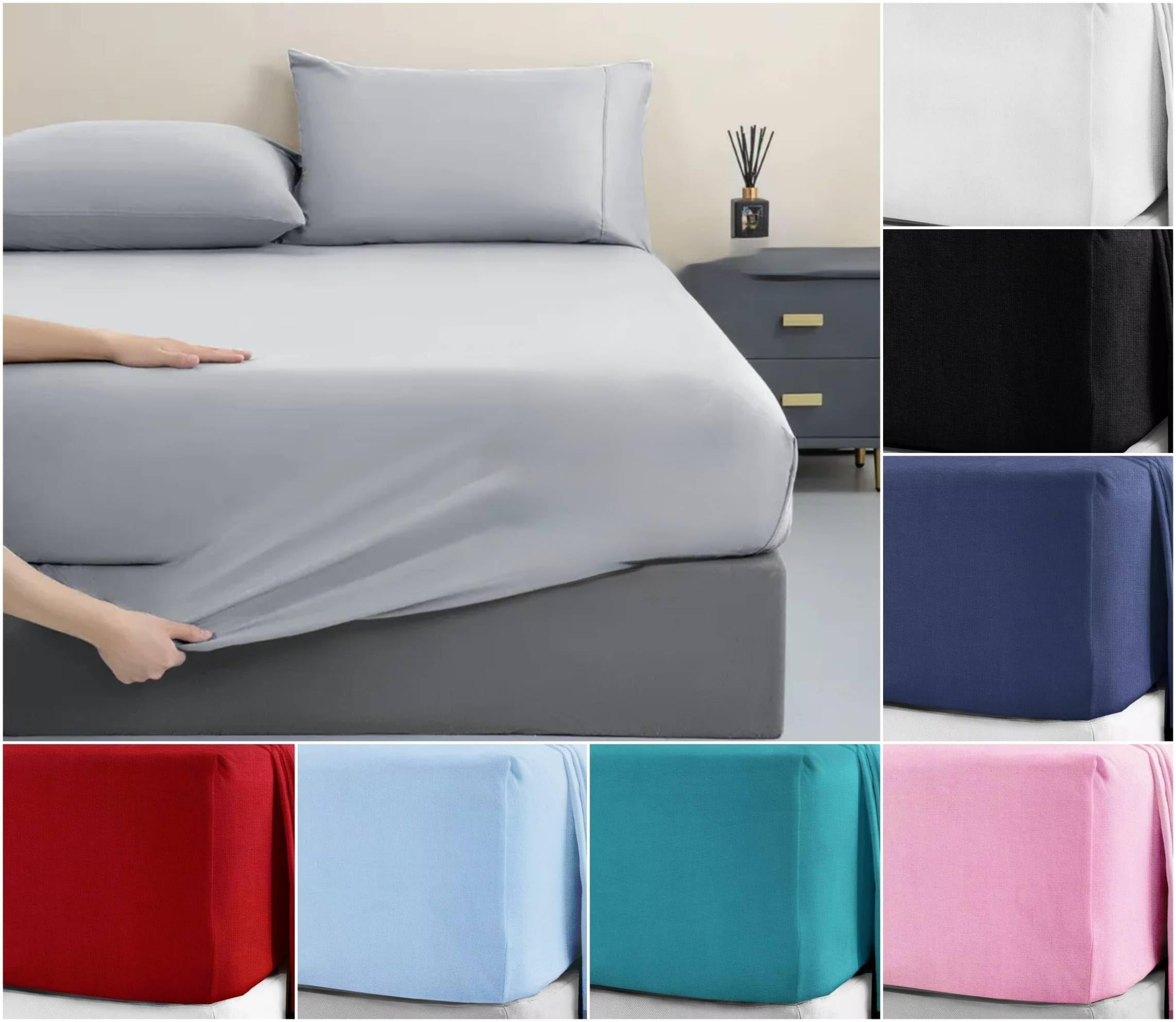 New 40CM/16" Flannelette Extra Deep King Size Fitted Sheet Bedding, Soft 100% Brushed Cott...