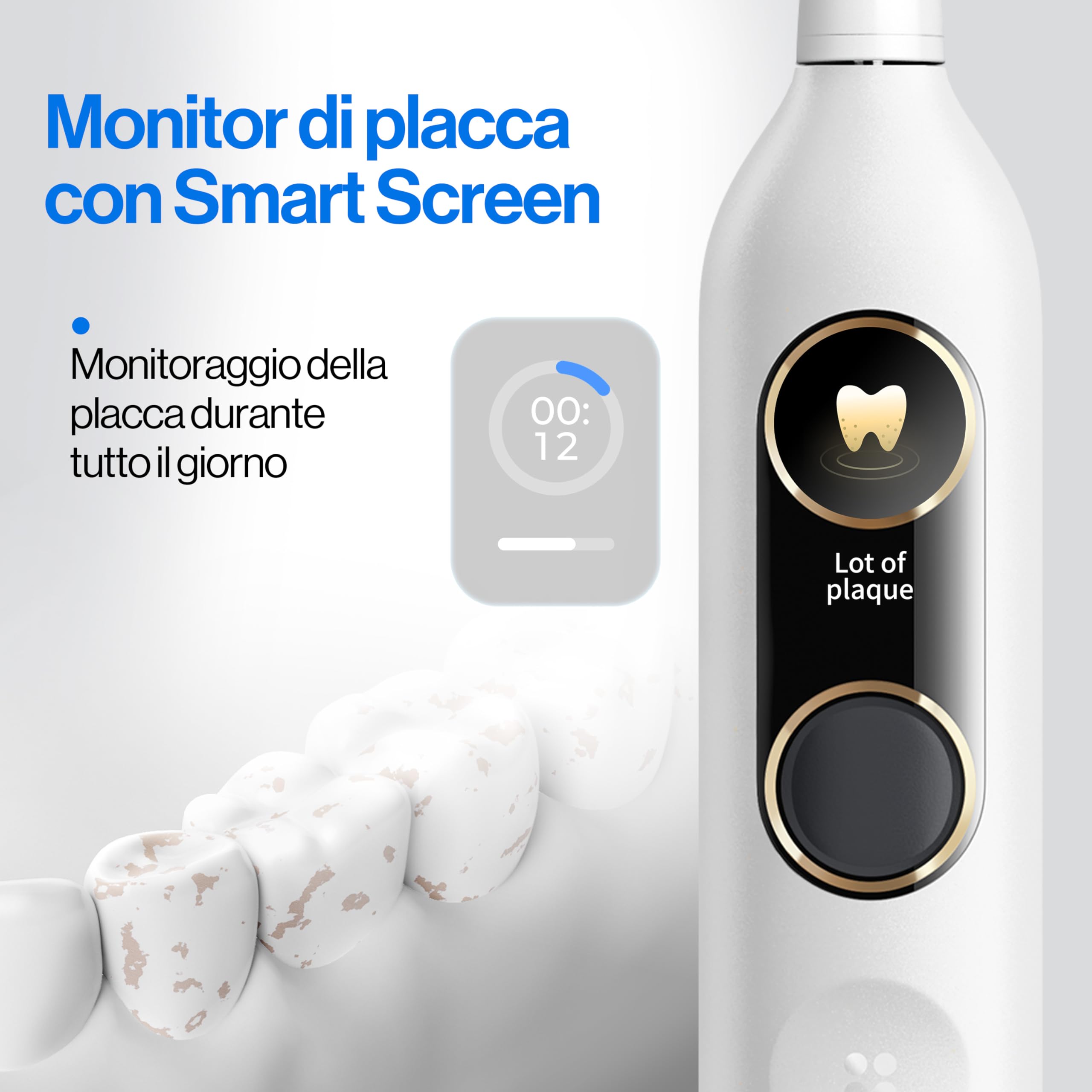 【Pacchetto 3-in-1】 usmile C10 Idropulsore Portatile (Blu), Y10 PRO Spazzolino Elettrico con Smart Screen (Bianco), Testine di Ricambio – Set Completo per l'Igiene Orale (Casa e Viaggi)