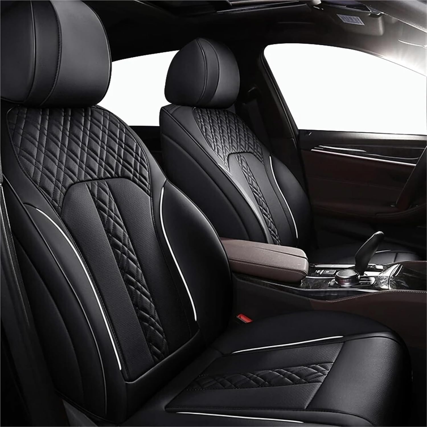 Car Seat Covers Compatible with BMW G30 2018 2019 2020 2021 Luxury Full Set Interior Parts Automotive Products Accessories(Black)