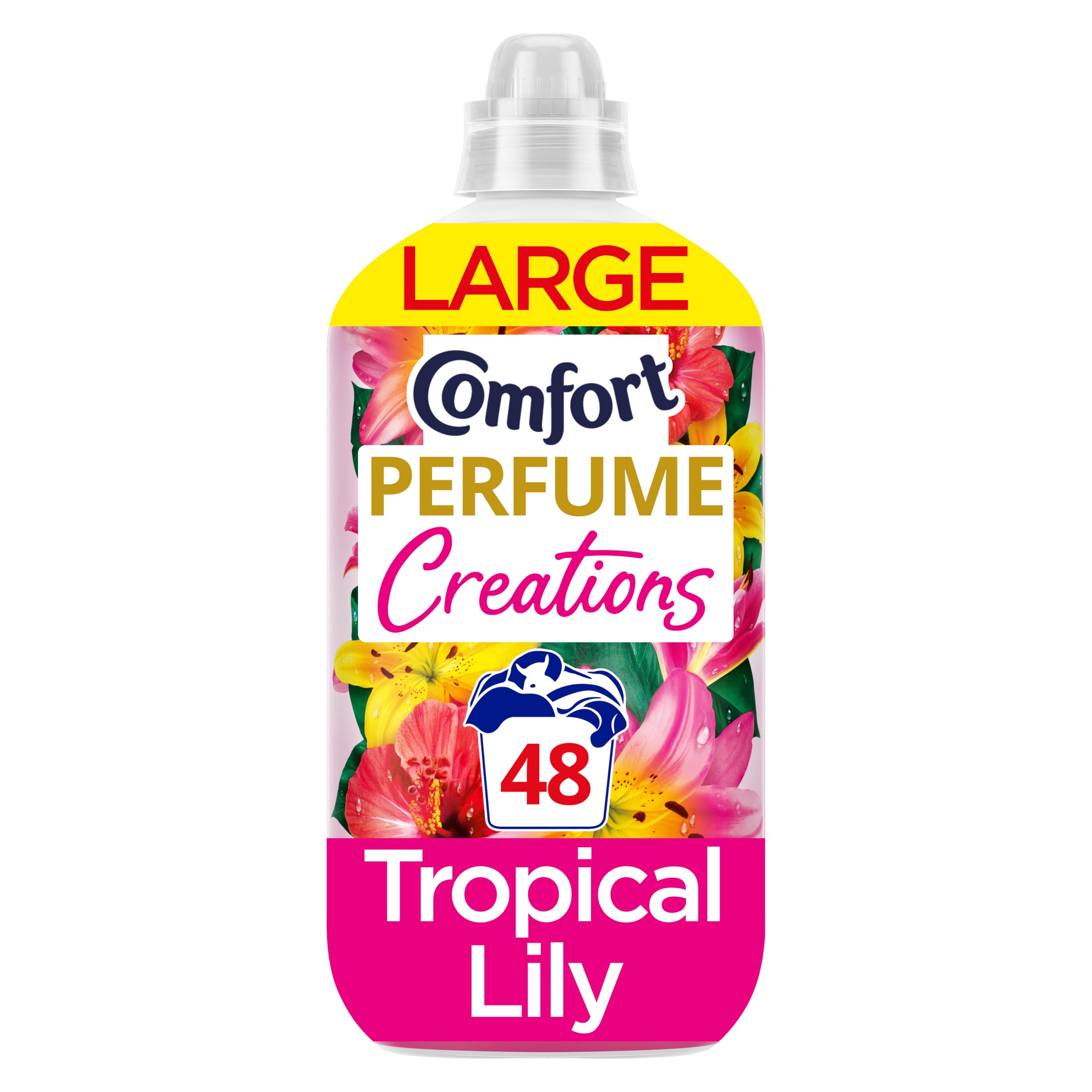 Comfort Perfume Creations Tropical Lily Fabric Conditioner Softener with Motion-Activated Fragrance Technology 100 Days of Freshness 48 washes (1.44 L)