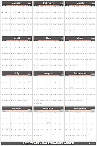 Calendario de Pared Anual 2026 - calendario anual 2026, Calendario de Pared Anual 2026 y Planificador con Papel Grueso, Enero 2026 - Diciembre 2026,