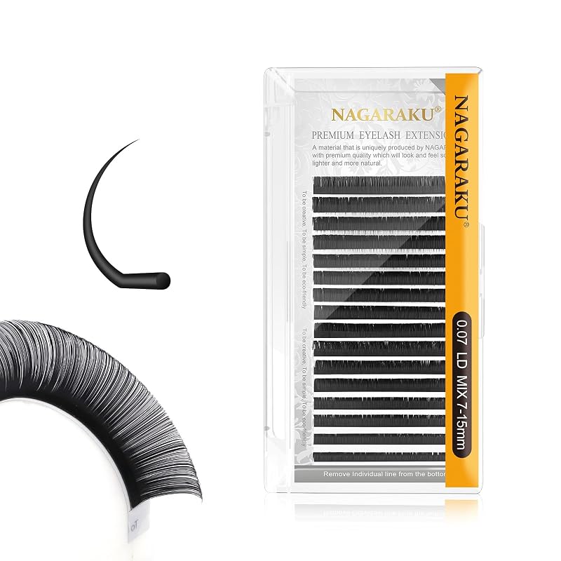 Extensões de Cílios Individuais Clássicas NAGARAKU 0,07 LD 7–15 mm Mix