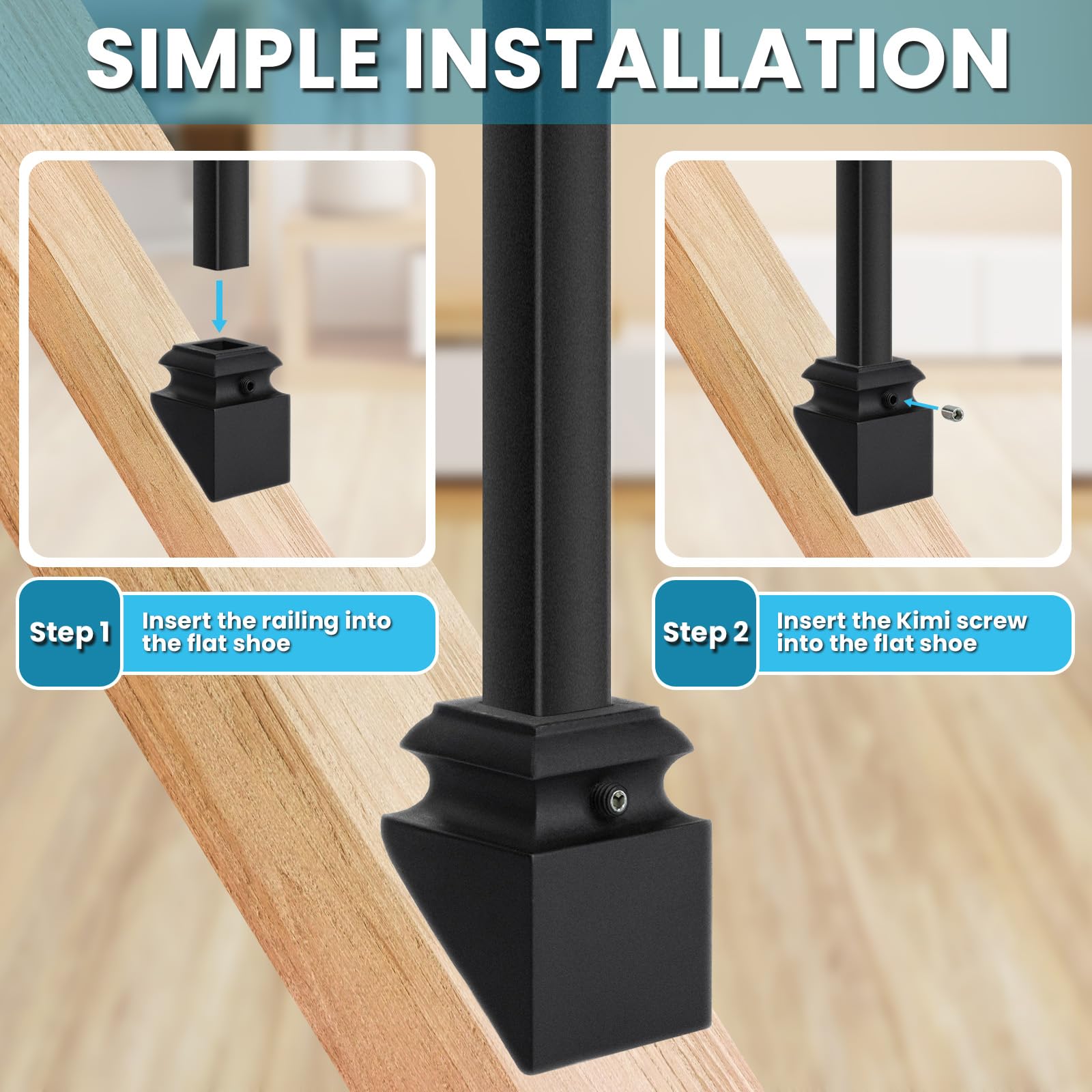 Lot De 50 Chaussures De Balustre En Fer Pour Escaliers Carr S De 1 27 Cm