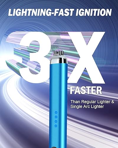 Miniatura 9 de 【Actualizado】 Encendedor eléctrico de doble arco recargable USB encendedor de arco de plasma para velas (gris espacial) Negro -,Oro,Gris,Negro