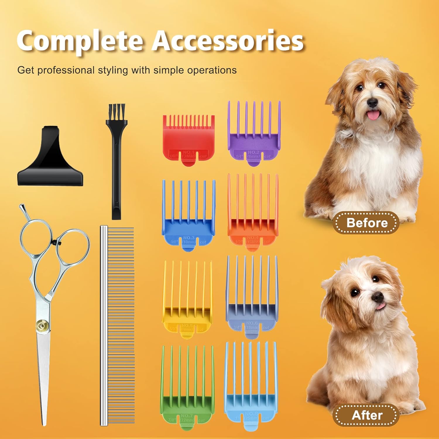 Dog Clippers Dog Shaver Low Noise Dog Grooming Kit Rechargeable Cordless Hair Clippers for Dog Electric Dog Trimmers for Dogs Cats Pets 24V Powerful Motor Dog Shears : Pet Supplies