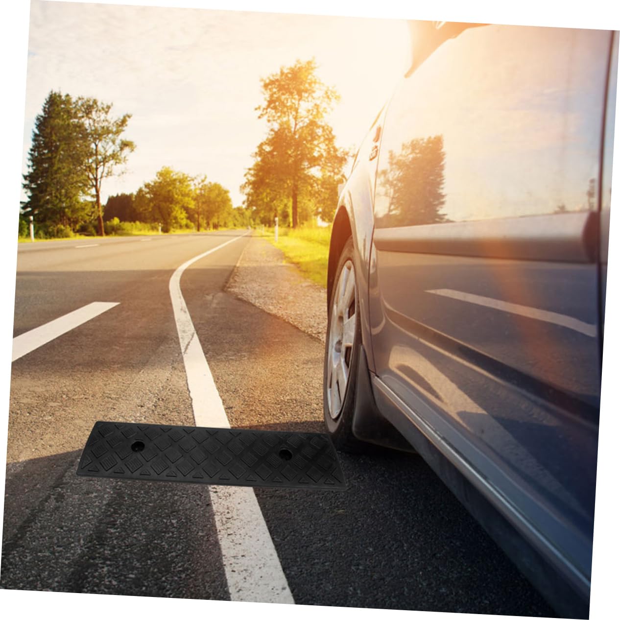 Cabilock Driveway Ramps 3pcs Threshold Pads Textured Surface Wheelchair Ramp Truck Loading Cable Protector