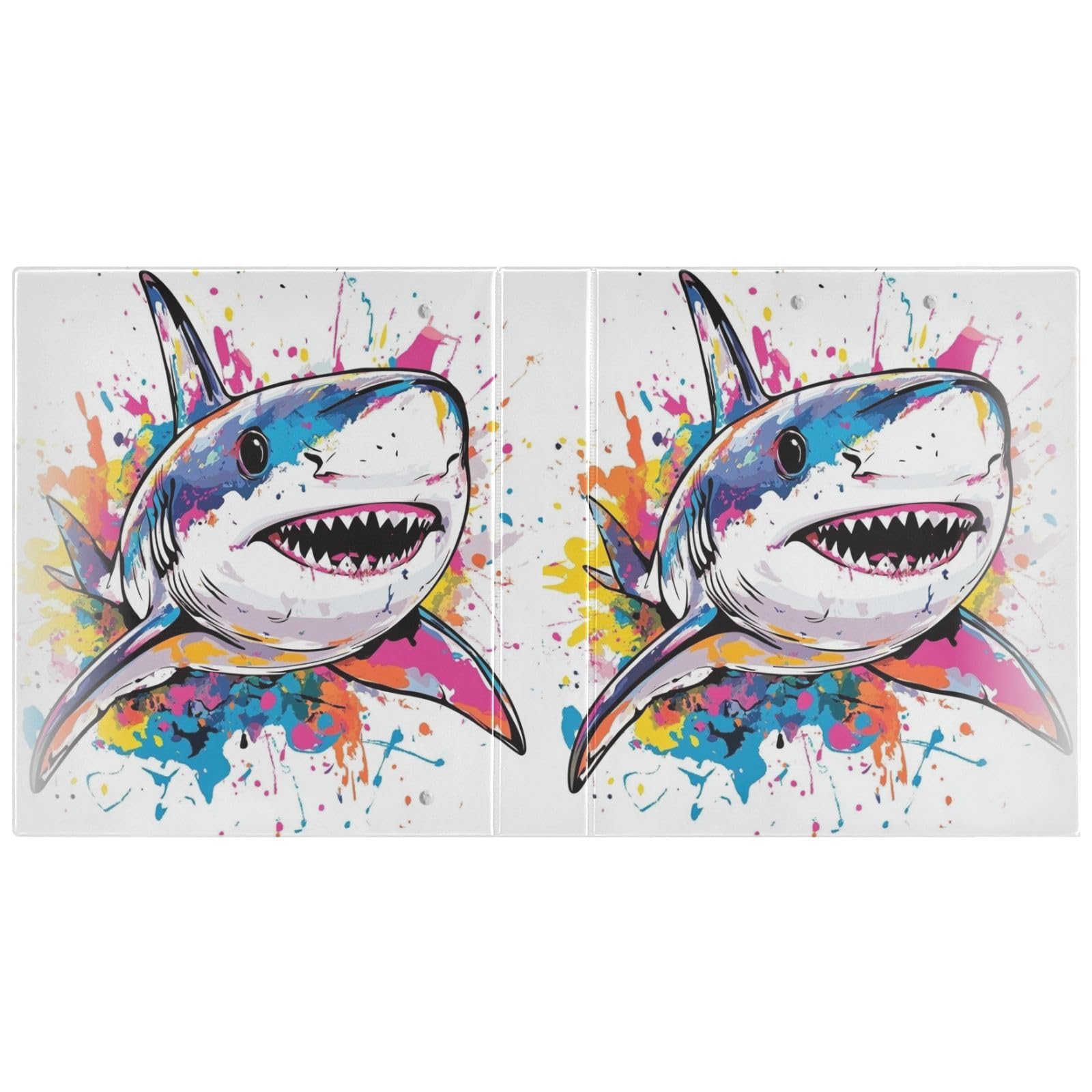 Raccoglitori da 1 e mezzo pollice per la scuola Cartoon Cute Graffiti Blue Shark