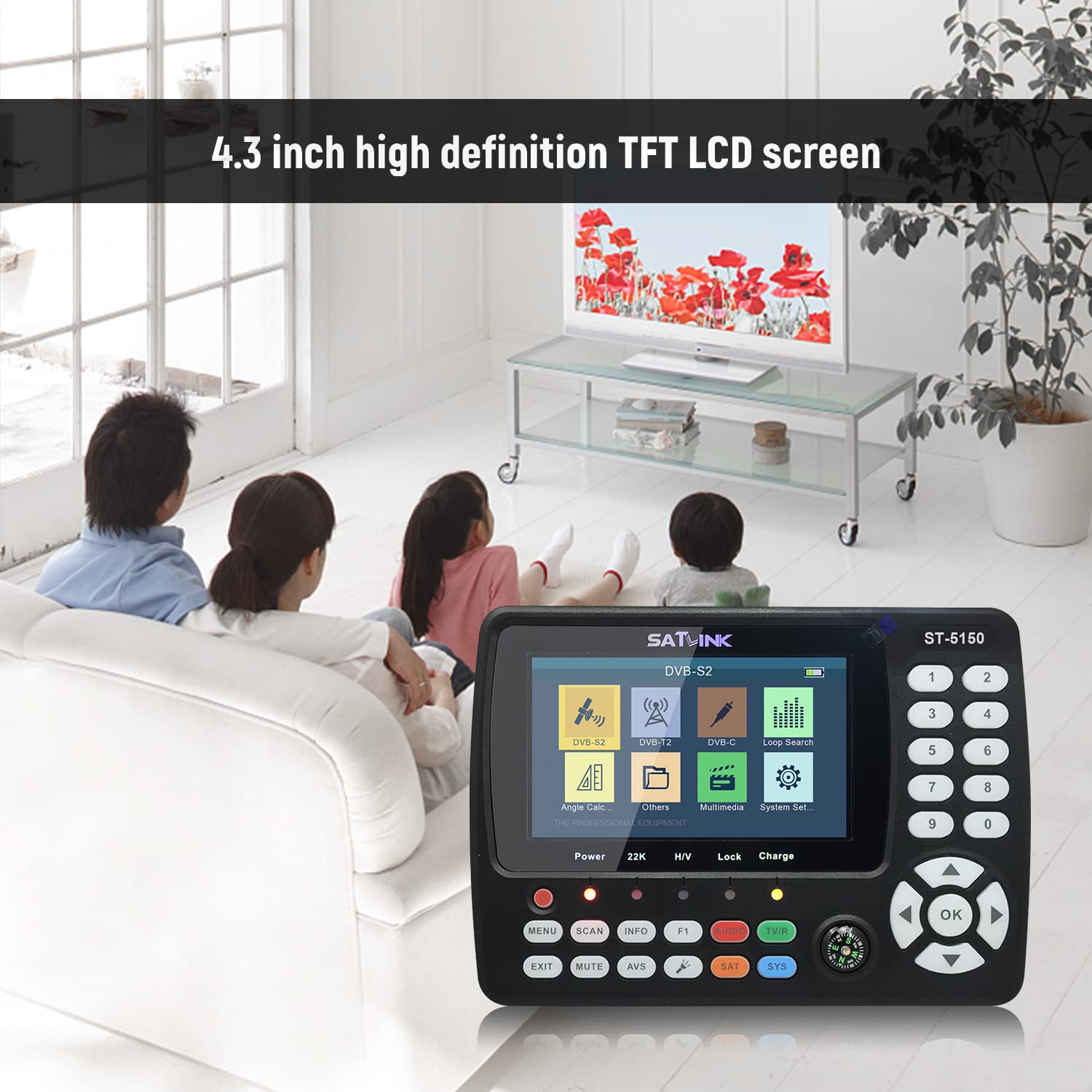 Rilevatore Satellitare Digitale ST-5150 - Misuratore Segnale DVB-S2/T2/C, Schermo 4.3", Batteria 2600mAh - Foto 6