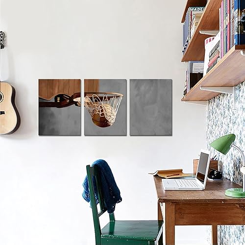Miniatura 2 de Apicoture Decoración de baloncesto para pared, impresiones de baloncesto deportivo, decoración de pared para adolescentes y niños, sala de estudio,