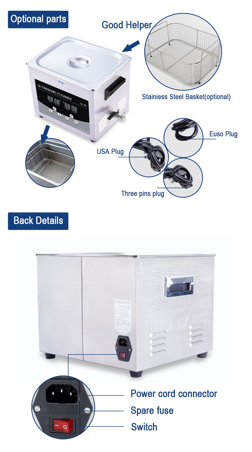 CGOLDENWALL Ultraschallreiniger, 6,5 l, digital, Ultraschall-Reinigungsmaschine, Schmuck, Entfettung von Ultraschall-Badewanne, für Hardwareteile/PCB-Board/Brillen/Uhren/Münzen/Zahnprothesen, CE-geprüft