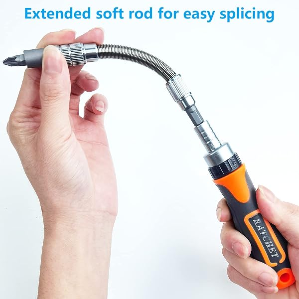 38 in 1 Household Screwdriver Bit Set with Case, Multifunction Rotary Ratchet Wrenches for Computer, Electronics, Furniture, Car (1) - 4