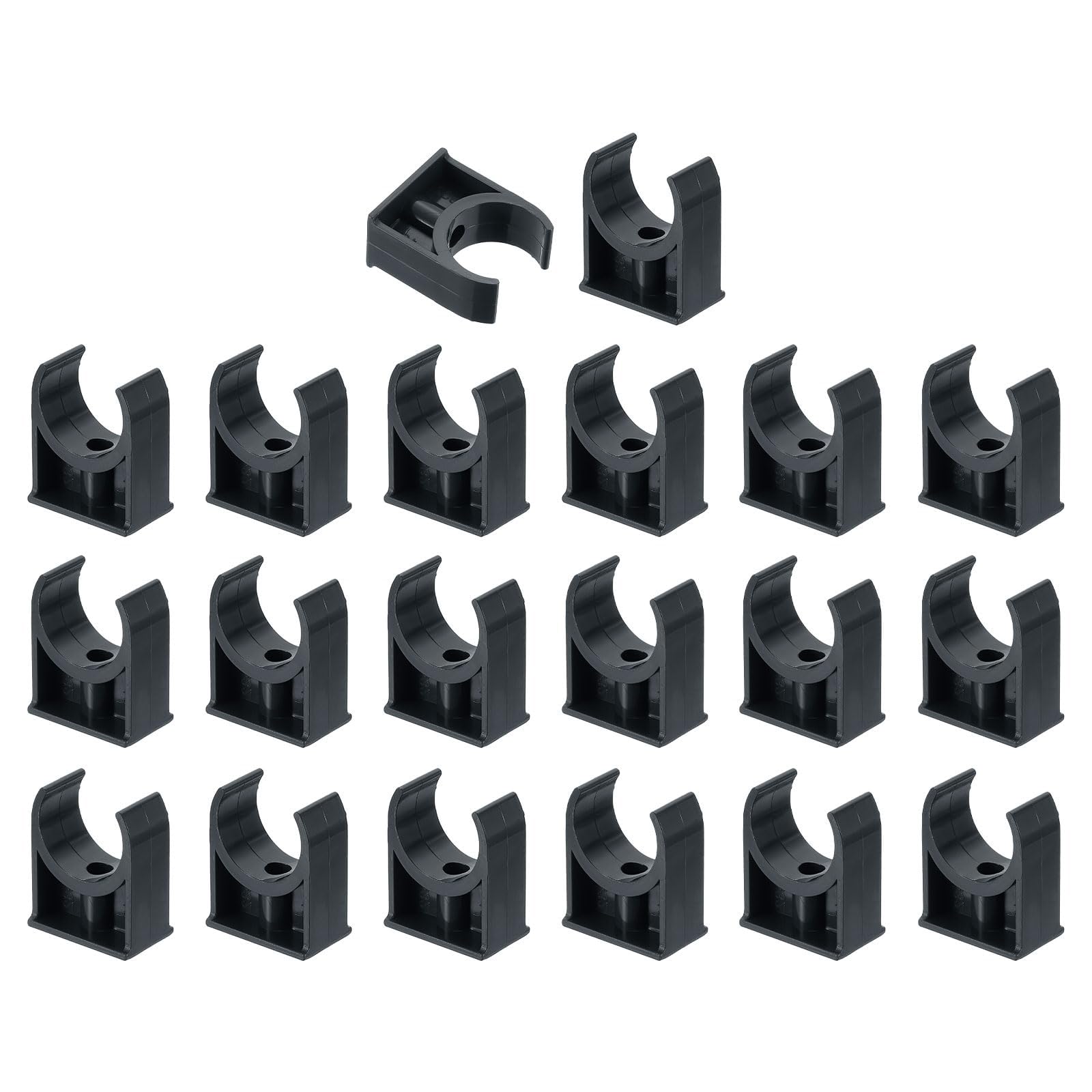 TA-VIGOR 32mm PVC Water Pipe Clamps Clips, 20pcs U-Shaped Tubing Hose Buckles for 32mm OD Tubing, TV Trays Hose Hanger Support Pex Tubing Hose Clamps Universal Single Pipe Clip