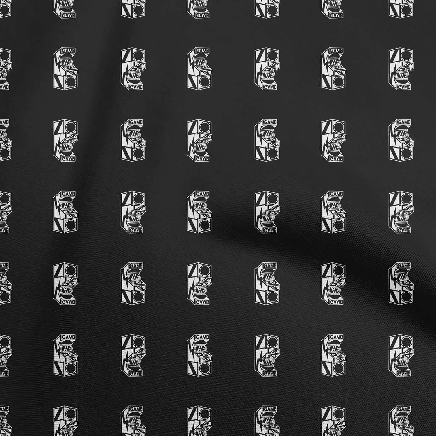 oneOone Cotton Flex Black Fabric Gaming Quilting Supplies Print Sewing Fabric by The Yard 40 Inch Wide