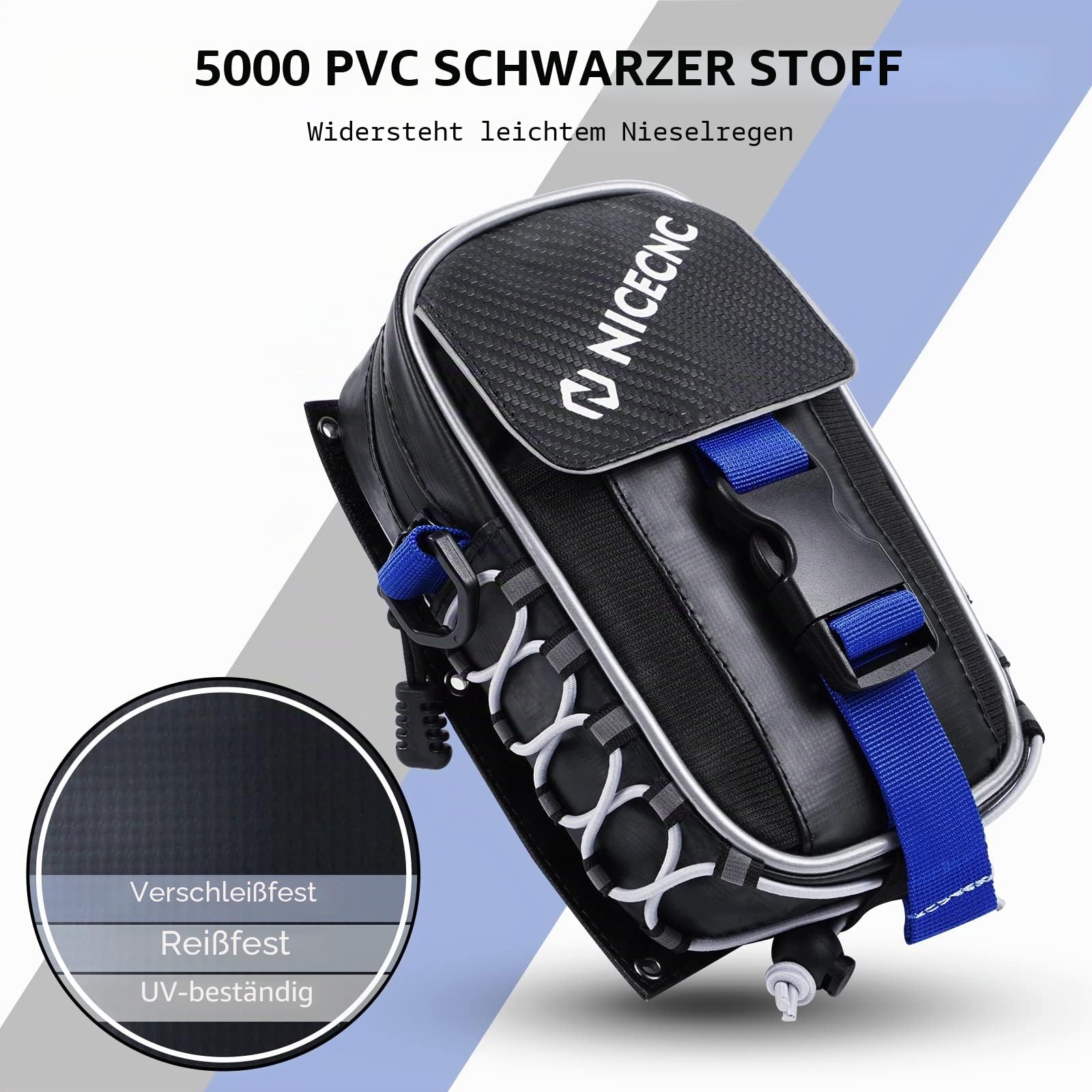 NICECNC Raptor 700 Fender Bag ATV Aufbewahrungstasche PVC Stoff Werkzeug Aufbewahrungstasche Reflektierender Streifen Wasserabweisender Reißverschluss Compatible with Yamaha Raptor 700 ATV Zubehör