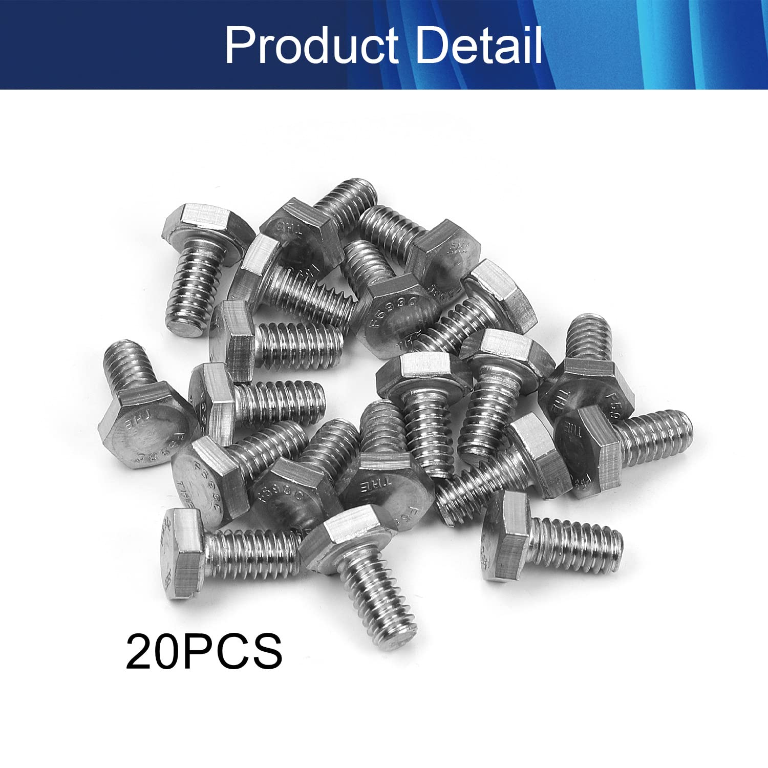 Bulloni Hex Head Inox Per Rubinetto 100 Bulloni Esagonali In Acciaio Inox 1/4-20 X 1 Pollice - Filettatura Completa Per Fai-da-te E Riparazioni Bulloni Filettatura Completa - Foto 7