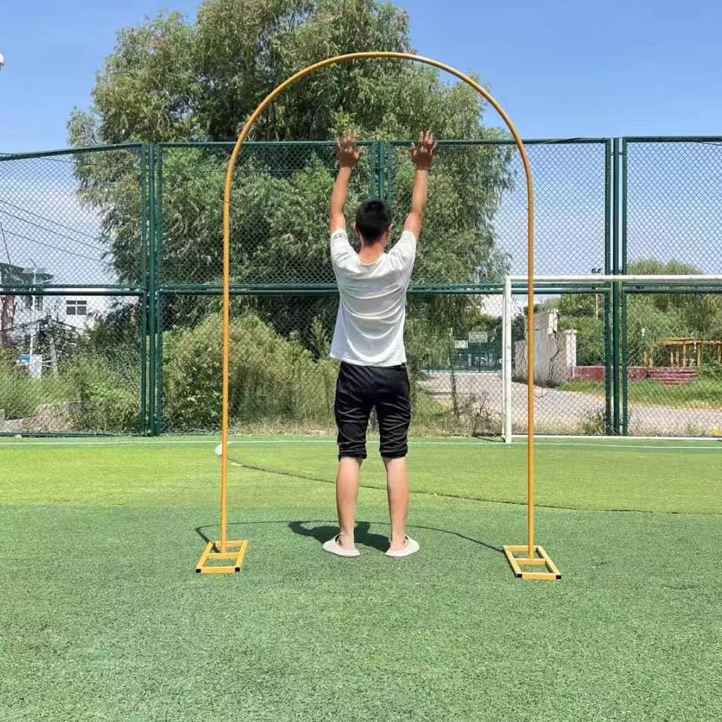 Arco in metallo per matrimonio, decorazione per arco di palloncini, telaio dorato, supporto per arco per matrimonio, pergola per esterni, decorazione per prato, resistente alle intemperie (1,8 x 0,3