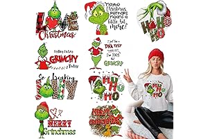 Grinch Iron on Patch Decals for Christmas Decorations