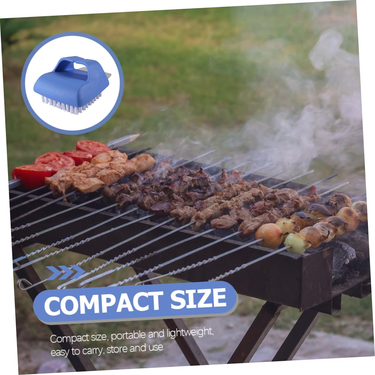 4 pezzi Pulitore Barbecue Multifunzionale con Raschietto in Inossidabile e Setole in Leggera e Compatta per Pulizia Facile e Sicura Del Grill