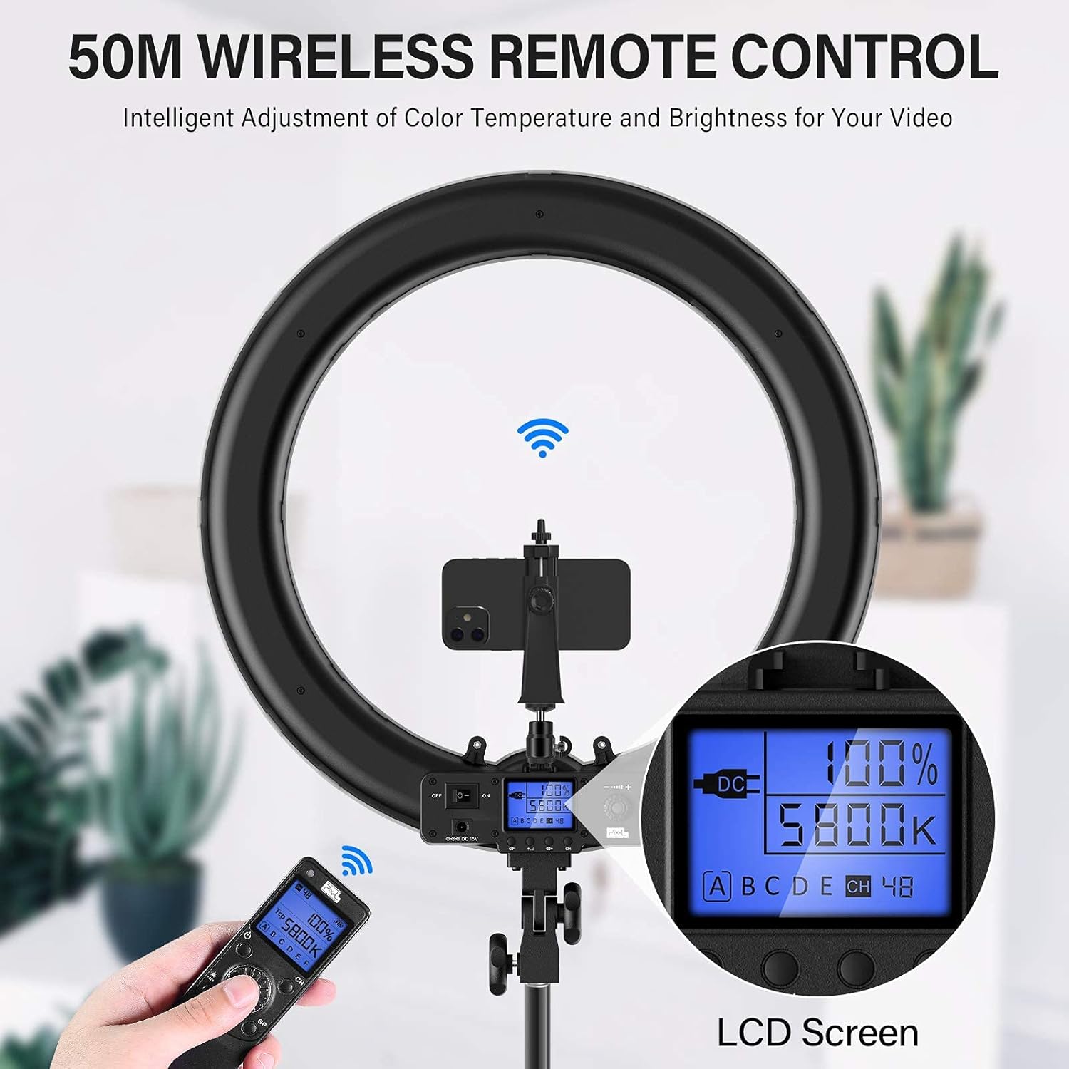 Bеѕt Dеаl Prоduсt Pixel Ring Light, 19inch Selfie Ring Light with Wireless Remote Control, Dimmale Color Temperature for Camera and Smartphone, Perfect for YouTube, Make-up, Portrait, Online Teaching, Photography Amаzоn Crаzу 🔥 Dеаlѕ Pixel Ring Light, 19inch Selfie Ring Light with Wireless Remote Control, Dimmale Color Temperature for Camera and Smartphone, Perfect for YouTube, Make-up, Portrait, Online Teaching, Photography