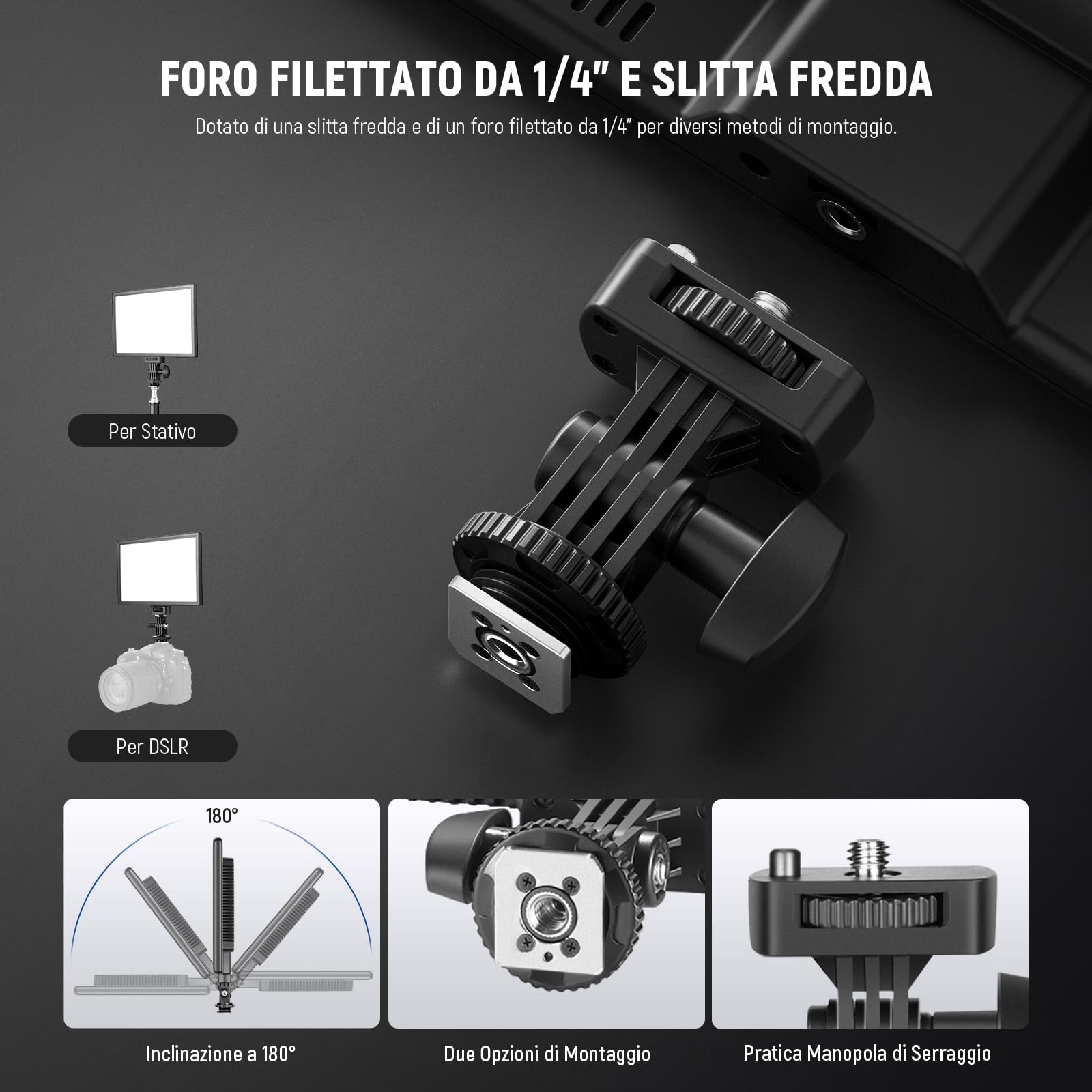 NEEWER Pannello Luce Video a 192 LED, Luce Fotocamera DSLR Ultra Sottile Bicolore Dimmerabile 20W, Batteria al Litio 4000mAh, 3200K-5600K CRI97+, Key Light per Fotogragrafia Riprese e Streaming Studio