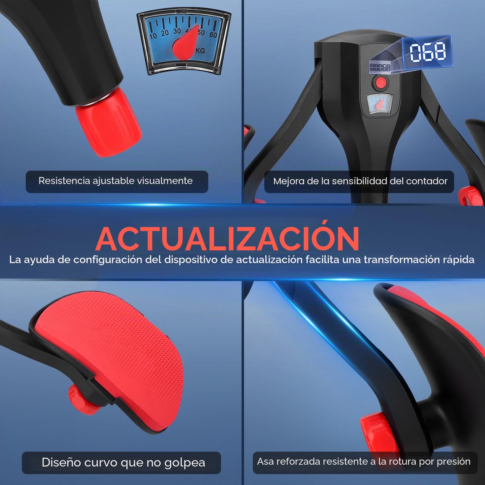 Entrenador de Muslos , Ejercitador Interno del Muslo 0-132 LB, Entrenador Muscular Pélvico con Medidor, Aparato de Culturismo Glúteo, Entrenador de Fitness para los Muslos de Glúteos