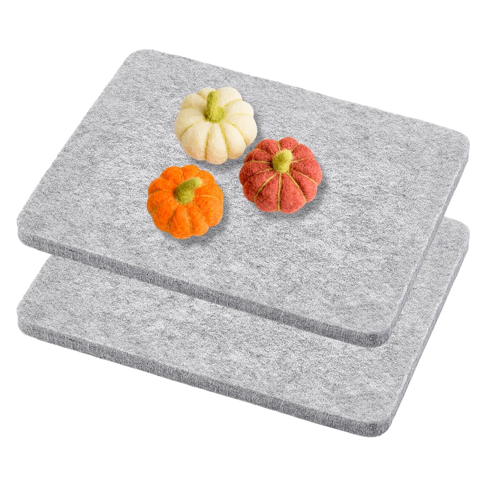 UNICRAFTALE Wool Needle Felting Pad Rectangle Light Grey Sponge Pad Thick and Firm Woolen Block Wool Pressing Mat for Quilting Felting Isolated Heat Ironing Supplies 25.1x20.1cm