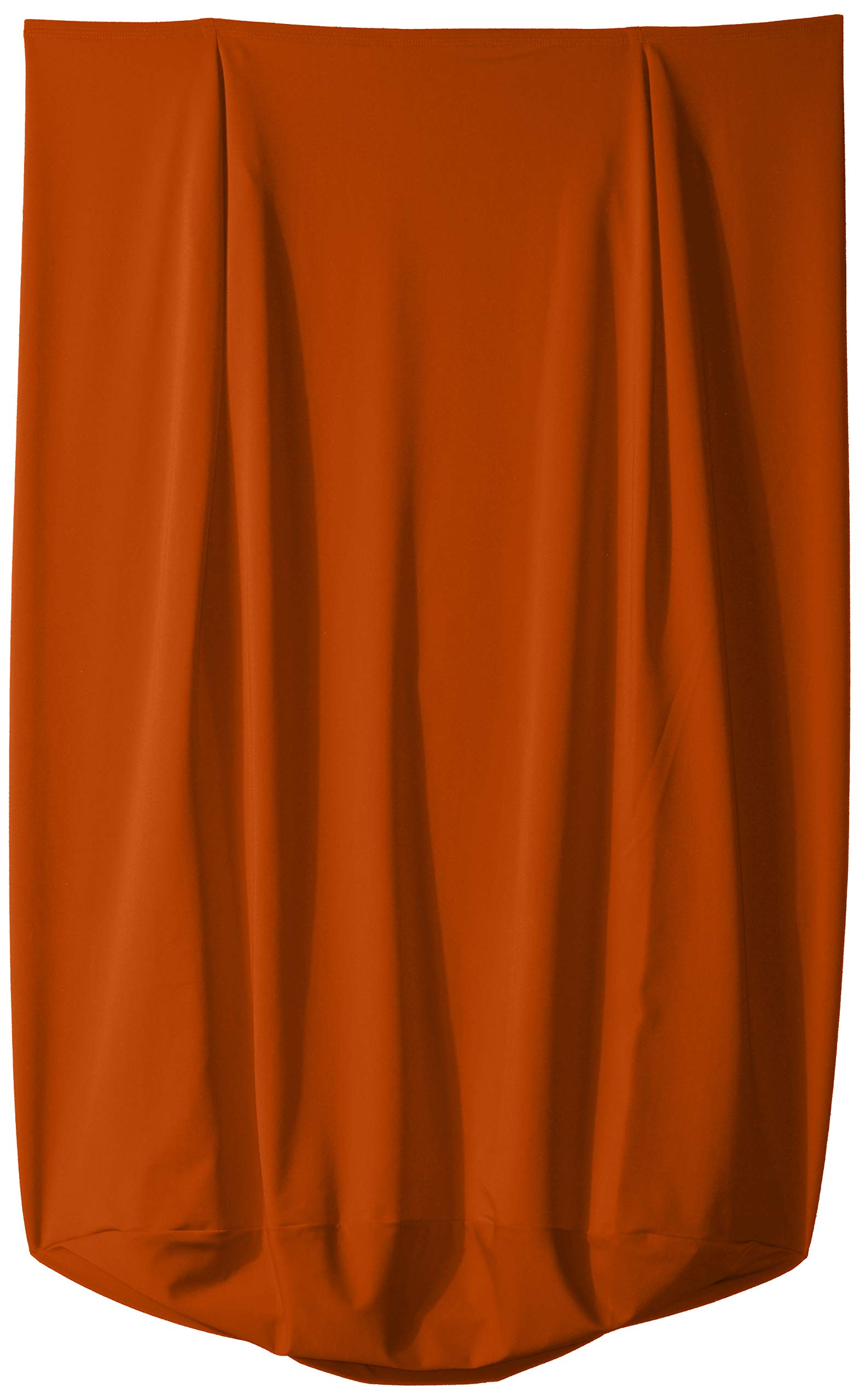 LA Linen Stretch Spandex Fitted Trash Can Cover 55-Gallon Round, Bin Waste Container Cover, Outdoor Indoor Patio Backyard Decor, Orange