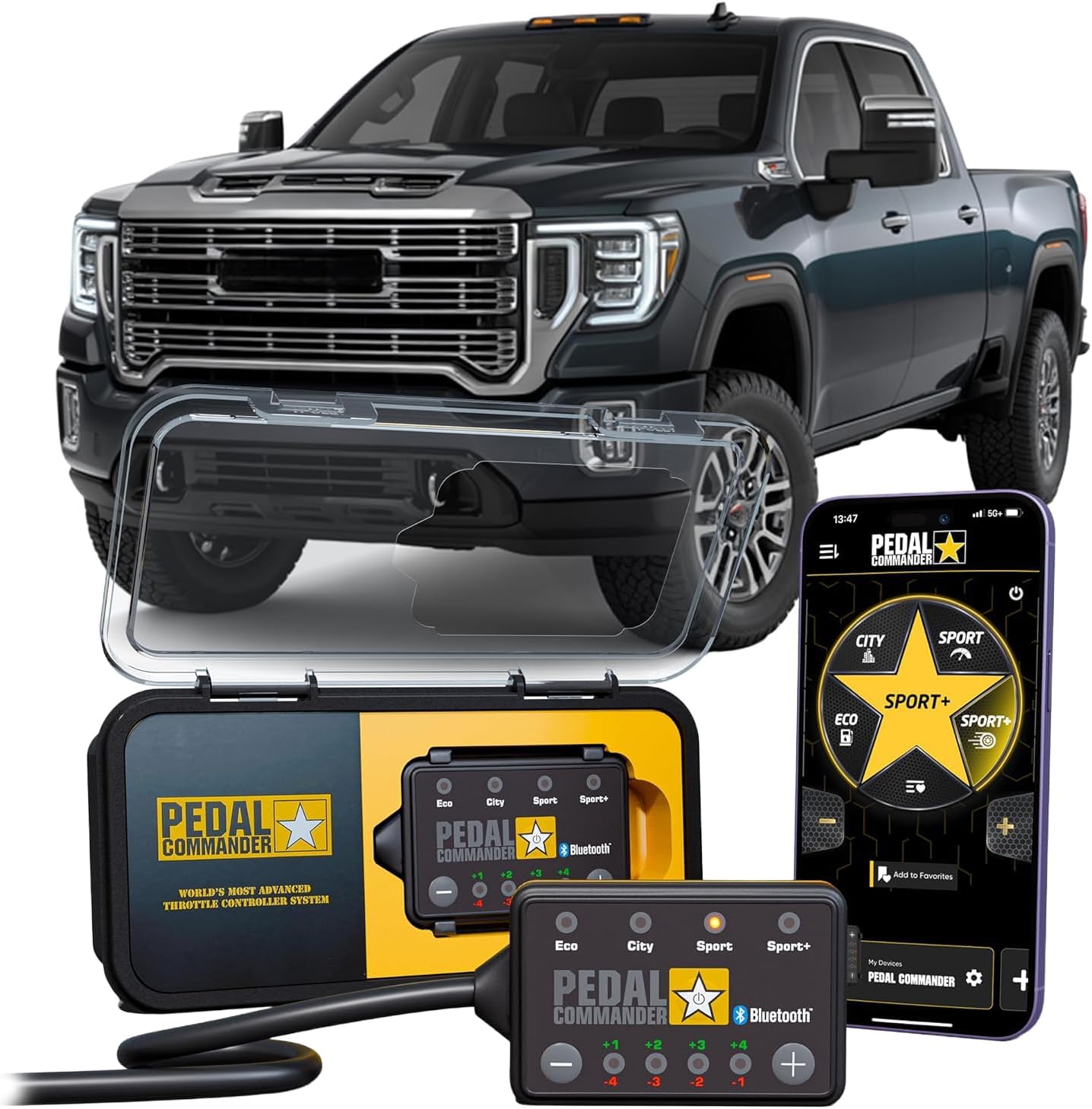 PEDAL COMMANDER for GMC Sierra 2500HD 3500HD 2020-2026 Throttle Response Controller - Plug-and-Play, 4 Modes, Wireless App Control, Anti-Theft, Towing Hauling Lifted - Off-Road Work Truck Compatible