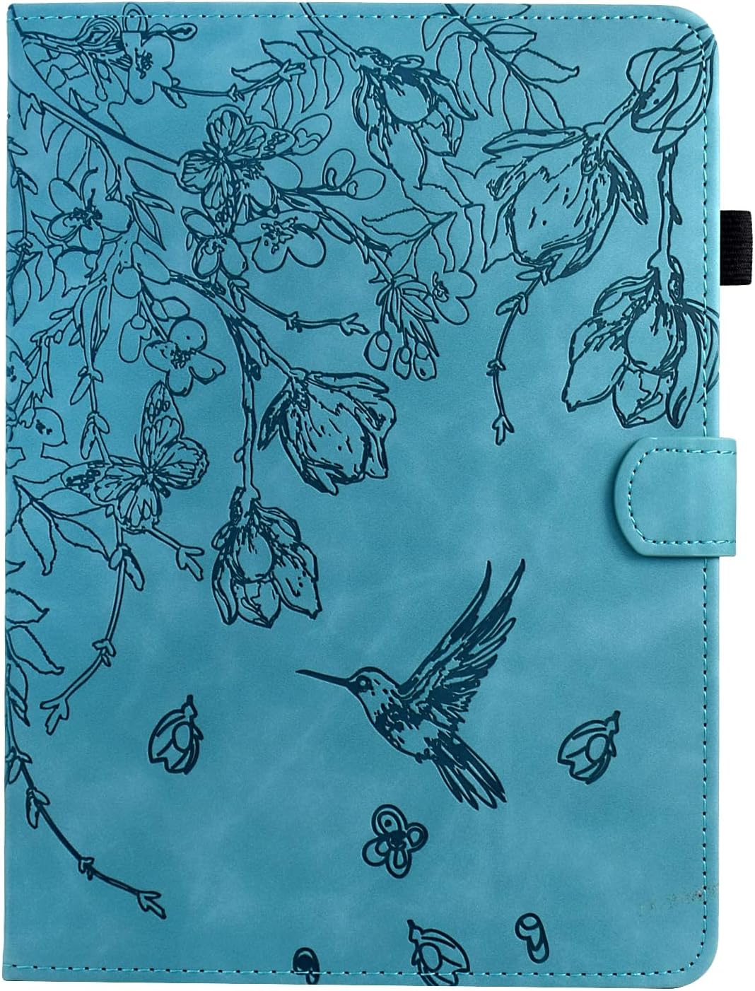 KEROM Kindle Fire Max 11 Case 13th Generation 2023 Release, Fire Max 11 Tablet Case, Embossed Suede Leather Folio Stand Cover with Auto Wake/Sleep & Card Slot & Pen Holder, Blue Bird Flower Embossing